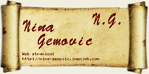 Nina Gemović vizit kartica
